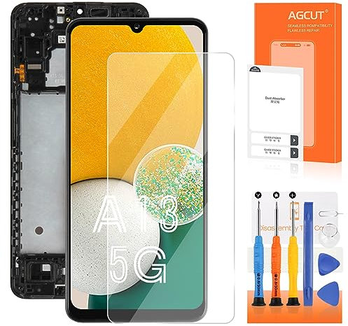 Écran pour Samsung Galaxy A13 5G LCD Display pour Galaxy A13 5G A136 A136B A136U A136W S136DL LCD Écran Tactile Digitizer Full Assembly avec Outils (Noir avec Cadre)
