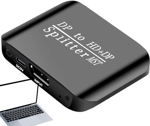 Ungtyb DP Splitter | 4K DP Verteiler | Verteiler mit doppeltem Bildschirm für PC Laptop große Bildschirme Präsentation zu Hause
