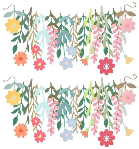 DIFLAX 2 Stück Partybanner, Banner für Kinder, Wildblume Deko Banner 3M – Blumen Girlande mit doppelseitigem Druck – Frühlingshafte Blumenbanner für Gartenparty, Hochzeit, Sommerdeko, Babyparty
