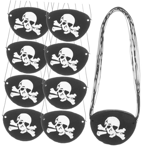 Beatifufu 24 Stück Teiliges Piraten-augenklappe Totenkopf-motiv Leichte Atmungsaktive Ein-augen-maske für Halloween Karneval Cosplay und Fasching Passend für Erwachsene