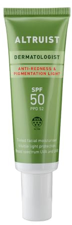 Altruist Anti-Rötungen & Pigmentflecken LIGHT LSF 50 Feuchtigkeitscreme - LSF 50, 5-Sterne-UVA-Schutz, unparfümiert, für empfindliche Haut, abdeckend – für alle Hauttypen, 30 ml