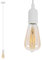 Universal Schnurpendel Pendelleuchte Textil weiß mit E27 Filament LED, Kabel 140cm