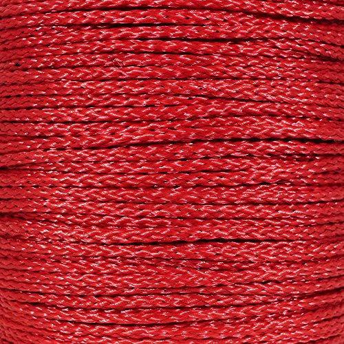 Cordon tressé creux en polypropylène (0,6 cm, 30,5 m, rouge) – Barrières, marquage des sentiers et contrôle de la foule