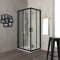 Mampara de ducha 90x90 con perfil negro mate y cristal transparente, h 190 | City