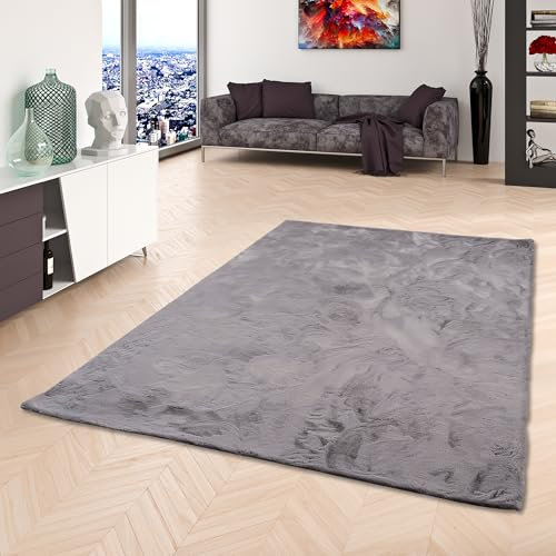 Pergamon Luxus Super Soft Fellteppich Plush Grau in 7 Größen