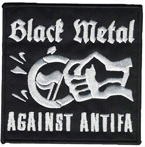 Black Metal against Left-wing fascism Aufnäher/Patch, 10x10cm gestickt