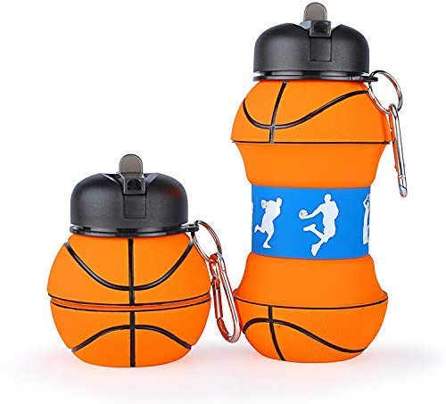 Faltbare Silikon-Wasserflasche (Basketball)