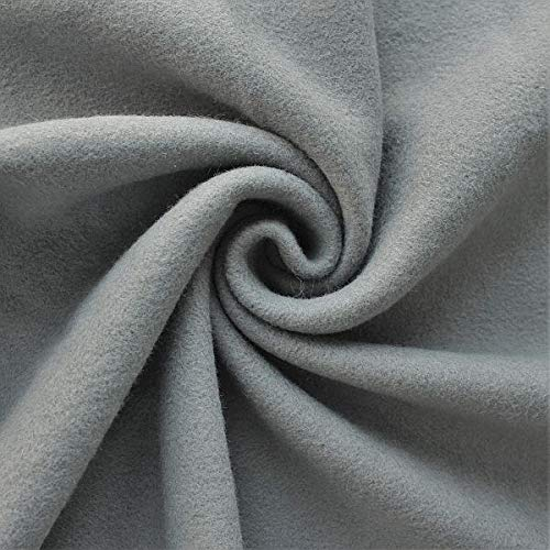 STOFFKONTOR Baumwolle Fleece Stoff - Öko-Tex Standard 100 - Meterware, dunkel-grau - zum Nähen von Bekleidung, Decken, Dekoration, zum Basteln uvm.