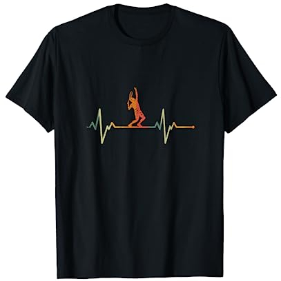 Vintage Tennisspieler Geschenk Herzschlag Tennis T-Shirt