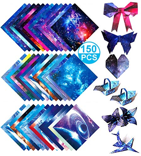 YSTJKD Sternbild Papier 150 Blatt Farben Faltpapier Dekorationspapier Origami Papier 15x15 Doppelseitiges Bastelpapier Nachthimmel Papier Farbiger Karton Für Origami DIY Kunst Und Bastelprojekte