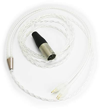 HansnBy 4-poliges symmetrisches XLR-Stecker-Kabel Kompatibel mit Sennheiser HD650, HD600, HD580, HD660S, HD58X, Massdrop HD6XX Kopfhörer versilbertes Ersatz-Audio-Upgrade-Kabel 2,1 m