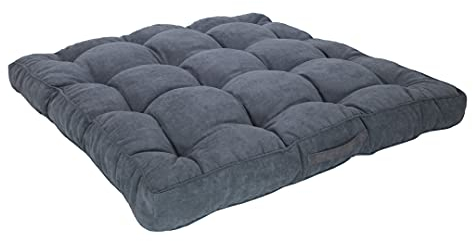 Meerweh Boxkissen Loungekissen, 95x95x12 cm, Cordstoff, flauschig, blaugrau, 2er Set