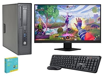 Complete set of 21.5 inches Monitor and HP 800G1 Quad Core i5-4570 8GB 256GB SSD WiFi Windows 10 64-Bit Desktop PC (Renewed)