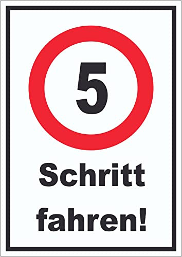 Schritt fahren 5 km/h Schrittgeschwindigkeit Aufkleber A5 (148x210mm)