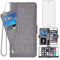 Asuwish Compatible with iPhone 5S 5 SE 2016 1 1st Gen 5SE Wallet Case and Tempered Glass Screen Protector Flip Cover Card Holder Cell Phone Cases for iPhone5 iPhone5s iPhoneSE iPhone6se i 6SE Gray