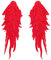 Duories 1 Paar 3D Stickerei Spitze Bestickte Flügel Applikation DIY Kleidung Zubehör Mehrfarbig Spitzenmotive Patches Polyester Nähen Handwerk Zubehör,Ideal für Hochzeit Braut Ballkleid,39x15cm,Rot