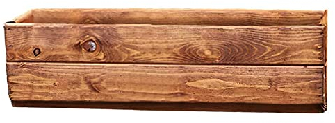 HORTICO Wooden Garden Planters | Window Box | Rectangular Plant Pots Outdoor | Fully Assembled H15 L51 W18 cm, 14.5L, Made in the UK