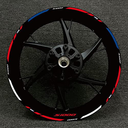 ROANNY Decalcomania Adatto per BMW S1000XR S1000 RR Singola R Moto Anteriore E Posteriore Cerchio per Pneumatici Decalcomanie Riflettenti Adesivi Impermeabili (Color : 23)