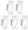 QOXEZY Door Strike Plates,Stainless Steel Mortice Lock Plates,Standard Tubular Latch Striker Plate for Wood Metal Door Jamb Door Latches Replacement Parts (5pcs)