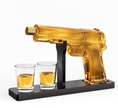 The Wine Things - Set decanter da whisky con 2 bicchieri, idea regalo unica per il compleanno del papà, da figlia figlio, dispenser di liquori personalizzato per liquori Scotch Bourbon Vodka