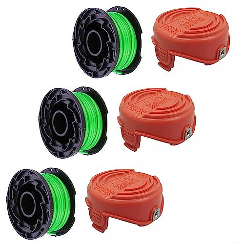 URPIZY Lot de 3 couvercles de Bobine pour débroussailleuse pour Black & Decker GL7033 GL9035 90583594