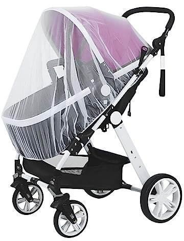 YJZQ 2Pcs Moustiquaires de Poussette Moustiquaire Autant Housse résille Protège-moustiquaire Anti-Insectes Universelle Couvre Nacelle, Cosy, Landau, Poussette, Lit Parapluie