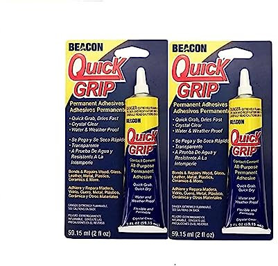 Beacon Quick Grip Adhesive 2oz (2 Pack) – Super Strong, Fast-Bonding Glue for Indoor & Outdoor Projects – All-Purpose Repair Adhesive