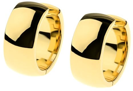 Ernstes Design Creolen evia Ohrringe E663 poliert vergoldet 16 mm Edelstahl