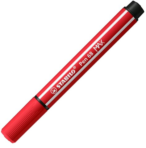 Premium-Filzstift mit dicker Keilspitze - STABILO Pen 68 MAX - Einzelstift - karmin