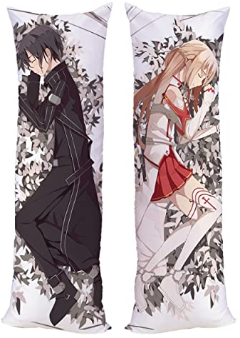 Anime Sword Art Online Kirito Asuna Cushion Cover Pillow Case Two Way Tricot 150x50cm (59in x 19.6in) Yuuki Asuna Pillowcase