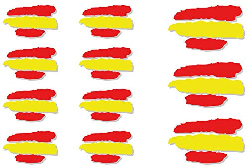 Pegatina vinilo Banderas España y comunidades 3ud. 4x2,5cm y ocho ud. 3x2cm (Extremadura)