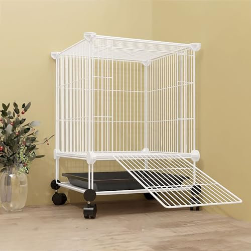 GeELky Katzenkäfige, Kaninchenkäfig, Kleintierkäfige, Vogelkäfig, Haustier-Laufstall, Welpengehege mit Tür, für drinnen und draußen, DIY-Haustierzaun aus Metall, für Welpen, Kaninchen, Kätzchen, Ha