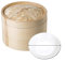 Vaporiera in bambù, 18 cm, a due livelli, per cottura a vapore Dim Sum, include coperchio in bambù, 2 cestini in bambù, piatto da 13 cm, per panini, gnocchi, verdure