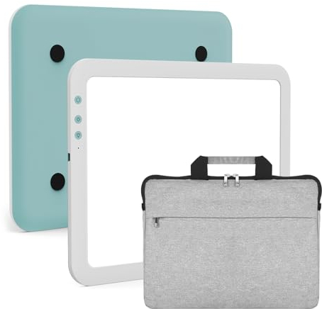 TOHETO A4 Leuchttisch mit Tasche, Aufladbar Ultrahelle LED Licht pad Leuchtplatte Lichtplatte Lichttafel für Kinder und Erwachsene mit Einstellbare Helligkeit für Diamond Painting, Zeichnen, Tattoo