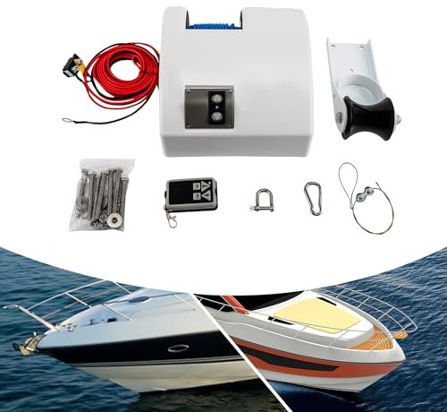 Electric Windlass, 12 V 45 lbs Saltwater Anchor Winch, with Winch and Wireless Remote Control, Marine Anchor Winch