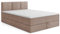 MRGROUP Boxspringbett mit Bettkasten RYGA 180 x 200 cm, Samtstoff, Polsterbett mit Bonell-Matratze und Topper, Doppelbett mit Stauraum, Bett für Schlafzimmer, Gepolstertes Kopfteil, H3, beige