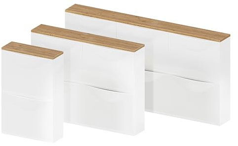 Holzplatte für TRONES Schuhregal - 1, 2 oder 3 nebeneinander, Deckplatte im Stil Artisan Eiche, Holzbrett für Kunststoff Schuhschrank (für 3 Trones (1541 x 159mm))