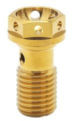 EKHNMTCM M10 Titan Motorrad Hohlschraube Bremsschlauch Schraube Entlüftungsnippel Bremssattel Ölablassschraube Einloch-Kupplungsleitungsbefestigung(Gold)