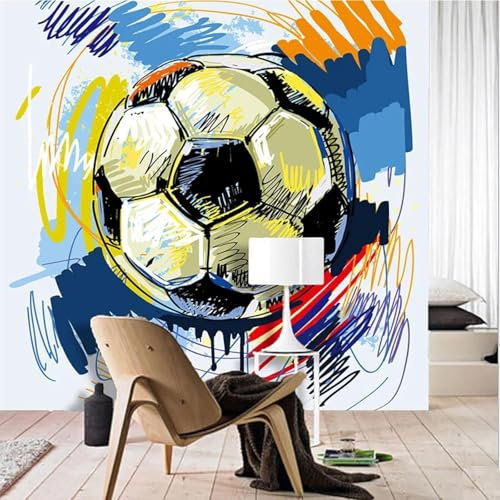 MIXUEXUNLU Mural Wallpaper Modern Football Graffiti Bar Ktv Cafe Children's Bedroom Background Home Decoration Wallpaper