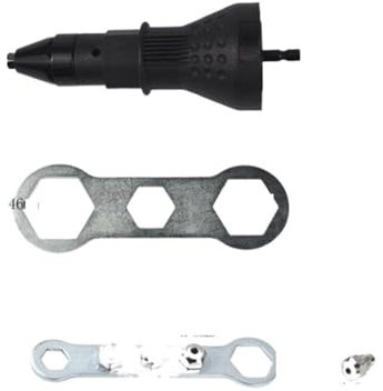 SRKATI Grease Fittings Rivet Nozzle Nut Guns Riveting Drill Adaptor Nut Tool Multifunction Nail Gun Tool grease gun(Black)