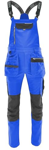 SARA WORKWEAR Latzhose Herren Lang mit Knietaschen - Strapazierfähige Arbeitshose - Arbeitshosen Männer mit Reflektierenden Elementen Gr.46-64