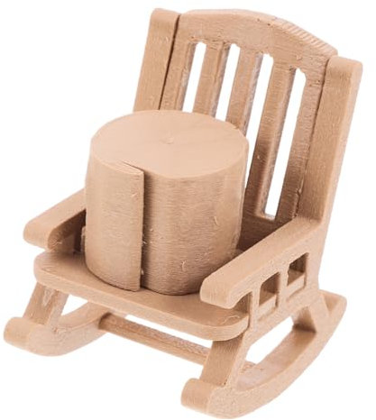 GAROZATION 1satz Miniatur Möbelset Vintage Schaukelstühle Und Baumstamm-Tisch Für Dekoration Für Spielzeug Dioramen Und Märchengärten