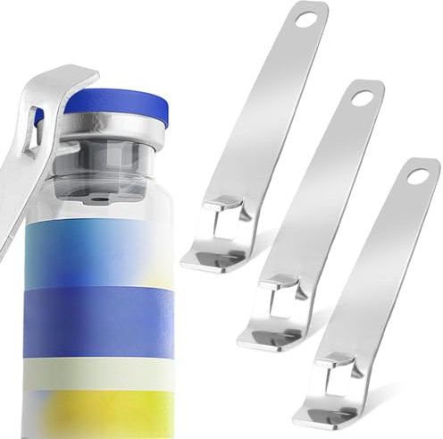 3Pcs Mini Bottle Cap Opener,Oral Liquid Vial Manual Can Open Tool Stainless Steel,Multifunction Beer Bottle Starter,Small Remover Gadget for Nurses Pharmacies/Home Use,Keychain Vials Remover Tool