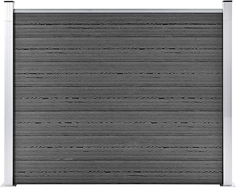 Fasba Zaunelement WPC 180x146 cm Schwarz, Sichtschutzzaun für Garten Terrasse