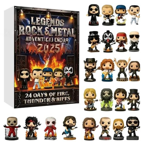 Legends of Rock and Roll Metal Music Advent Calendar 2025,24 Days Heavy Metal Countdown Calendar,Christmas Gifts for Hard Rock Band Fans Adults