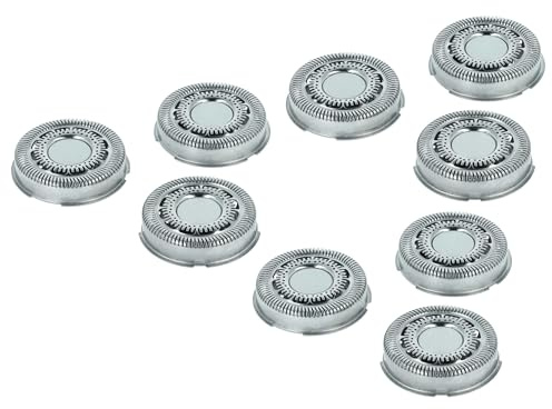 vhbw 9x Ersatz-Scherköpfe kompatibel mit Philips S7510 | S7520, S7530, S7550, S7000, S7310, S7320, S7370 Elektrorasierer, Silber