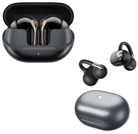 SoundPEATS Air5 Pro+ Noise Cancelling Earbuds with xMEMS Speakes and Clip1 Clip-on Earphones