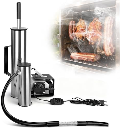 Kaltrauchgenerator aus Edelstahl| Kaltrauchgenerator mit 25W Sauerstoffpumpe mit Einstellbarer Drehzahl| Rauchgenerator für Räucherofen| Fleischräuchermaschine| Ideal für Fisch, Fleisch, Käse, BBQ