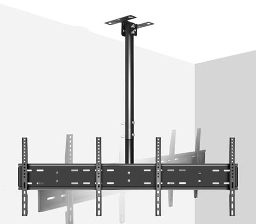 Adjustable Dual Ceiling Tv Mount Bracket - Tilt & Rotatable For 32-40 Inch Tvs, Supports Vesa 400X400Mm, Telescopic Height Adjustment, Perfect For Home & Office Use