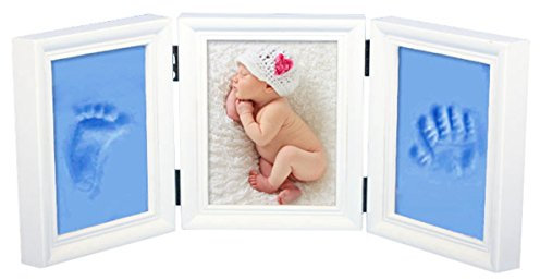 BabyIn Deluxe Casting Keepsake Kit für Baby Handprint oder Footprint mit Qualität Holzrahmen